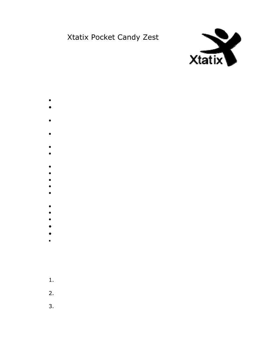 Xtatix Pocket Candy Zent User Manual | 14 pages