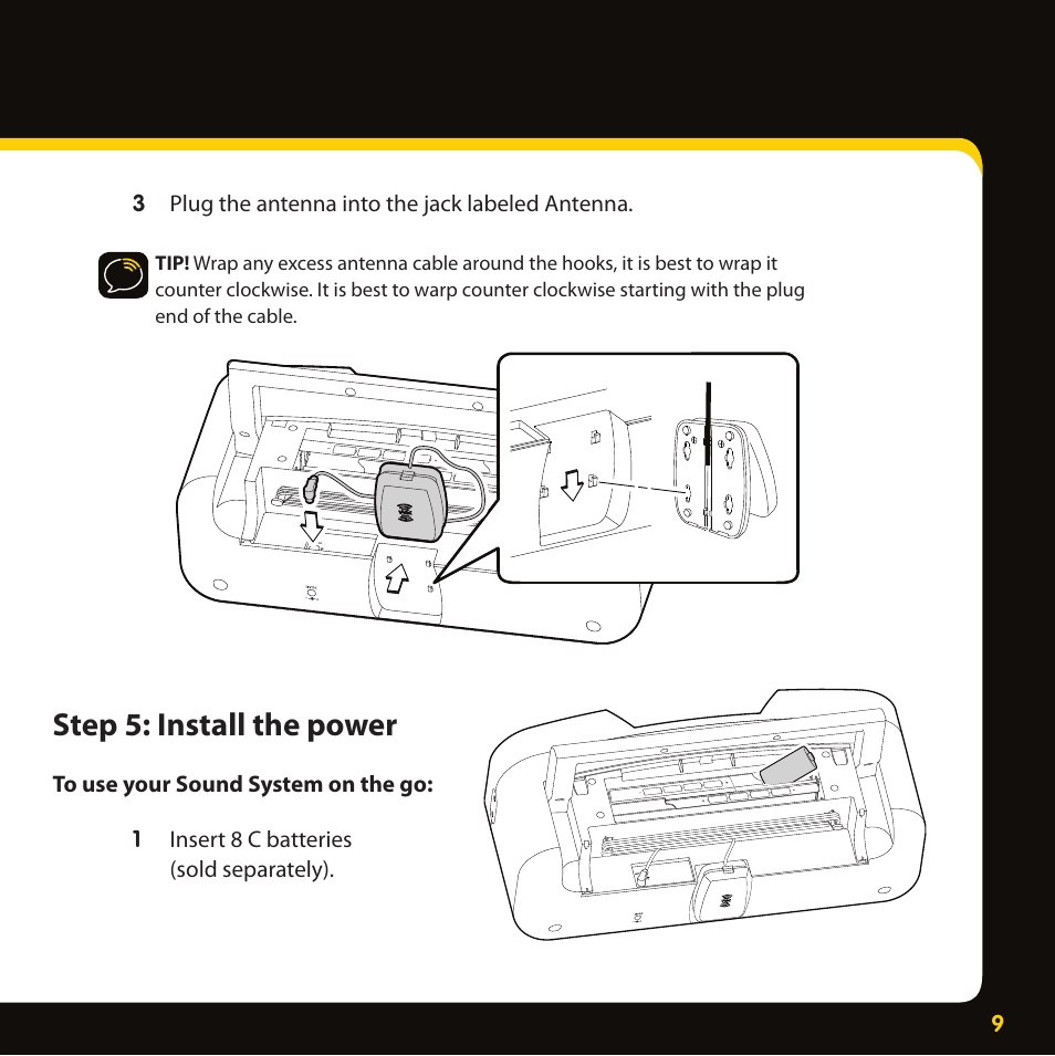 Step 5: install the power | XM Satellite Radio XMBB1 User Manual | Page 9 / 20