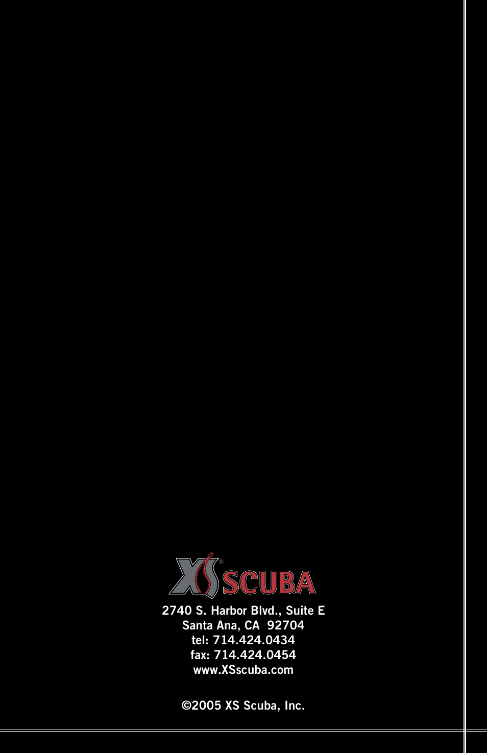 Back cover | XS Scuba Buoyancy Compensator User Manual | Page 24 / 24