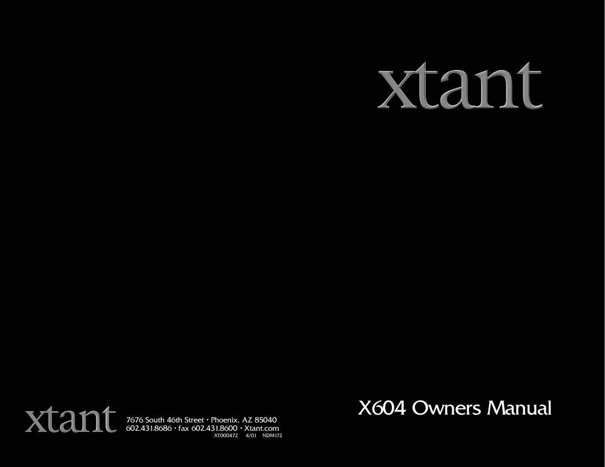Xtant X604 User Manual | 19 pages
