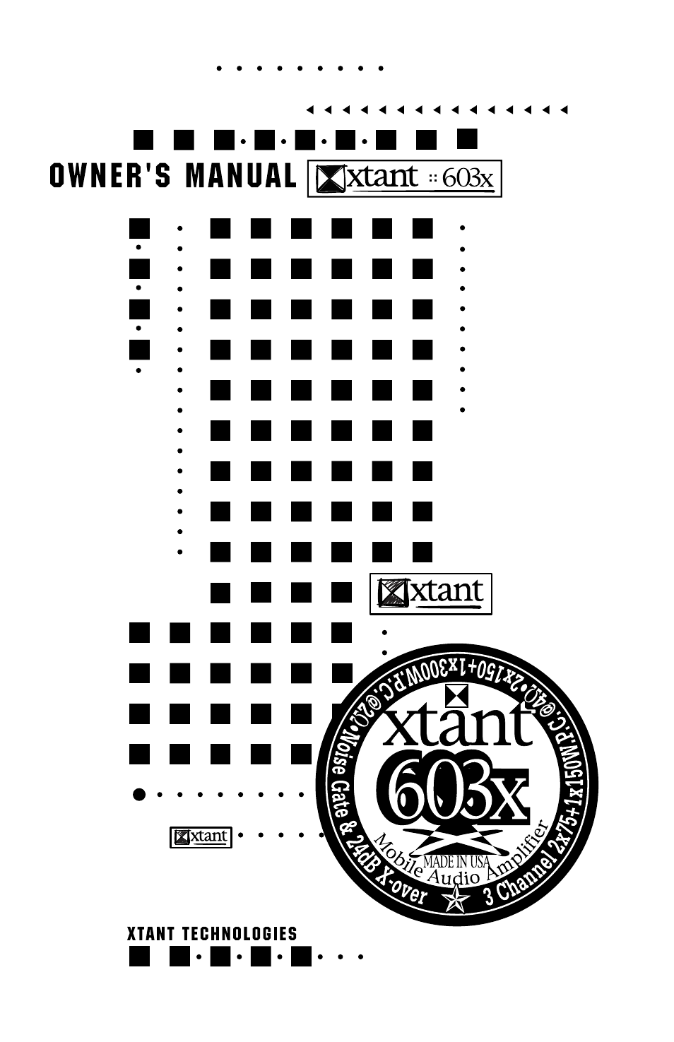 Xtant Model 603x User Manual | 13 pages