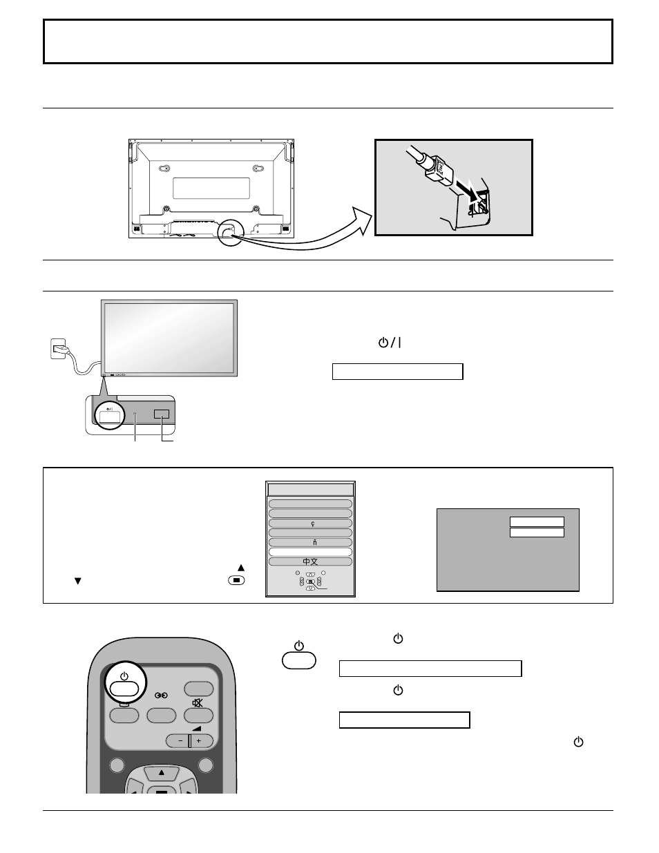 Power on/off and input signal selection, Power on/off, Ac cord connection | Yamaha PDM-1 User Manual | Page 18 / 40