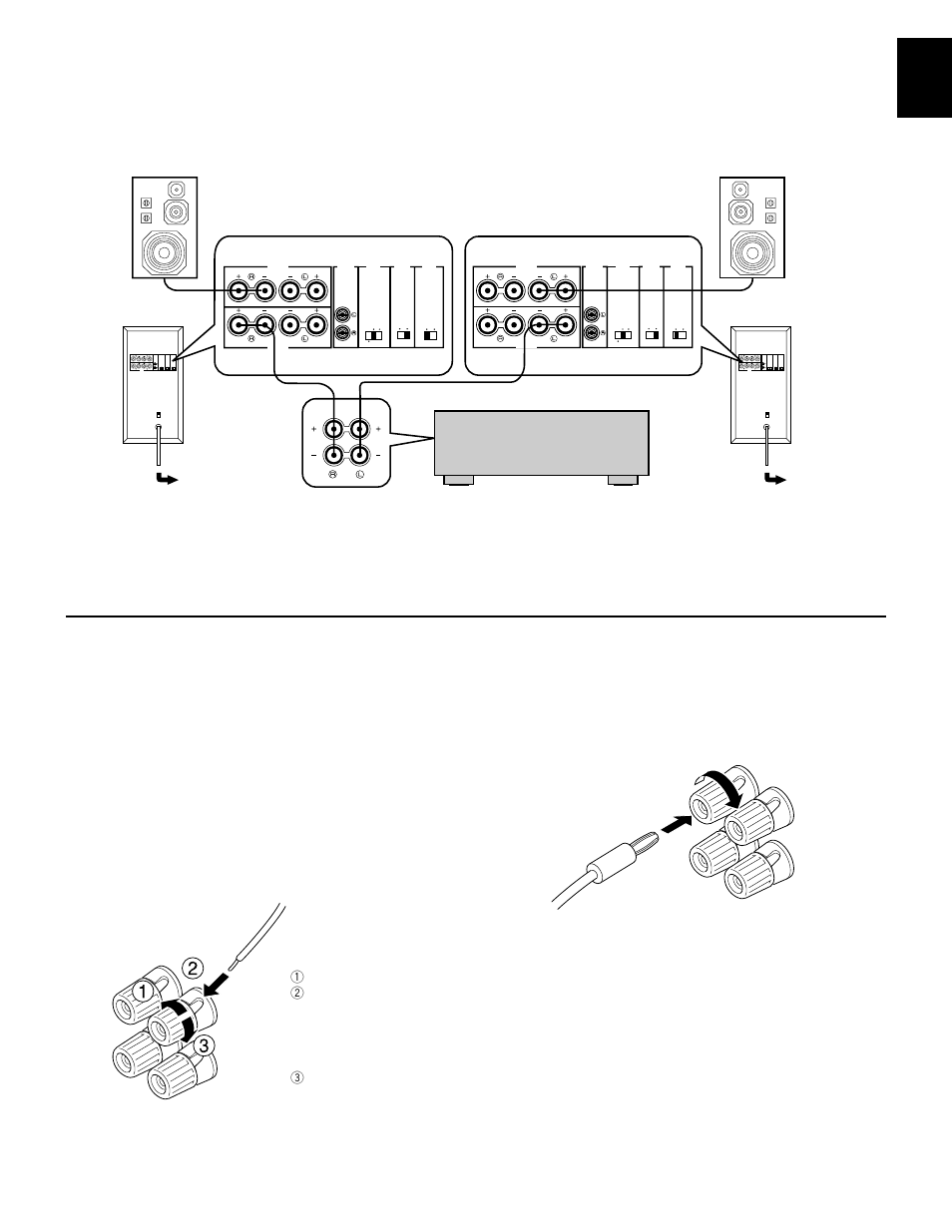 Connecting to this unit’s output/input terminals, Using two units, 5english | Yamaha YST-SW160/90 User Manual | Page 5 / 12