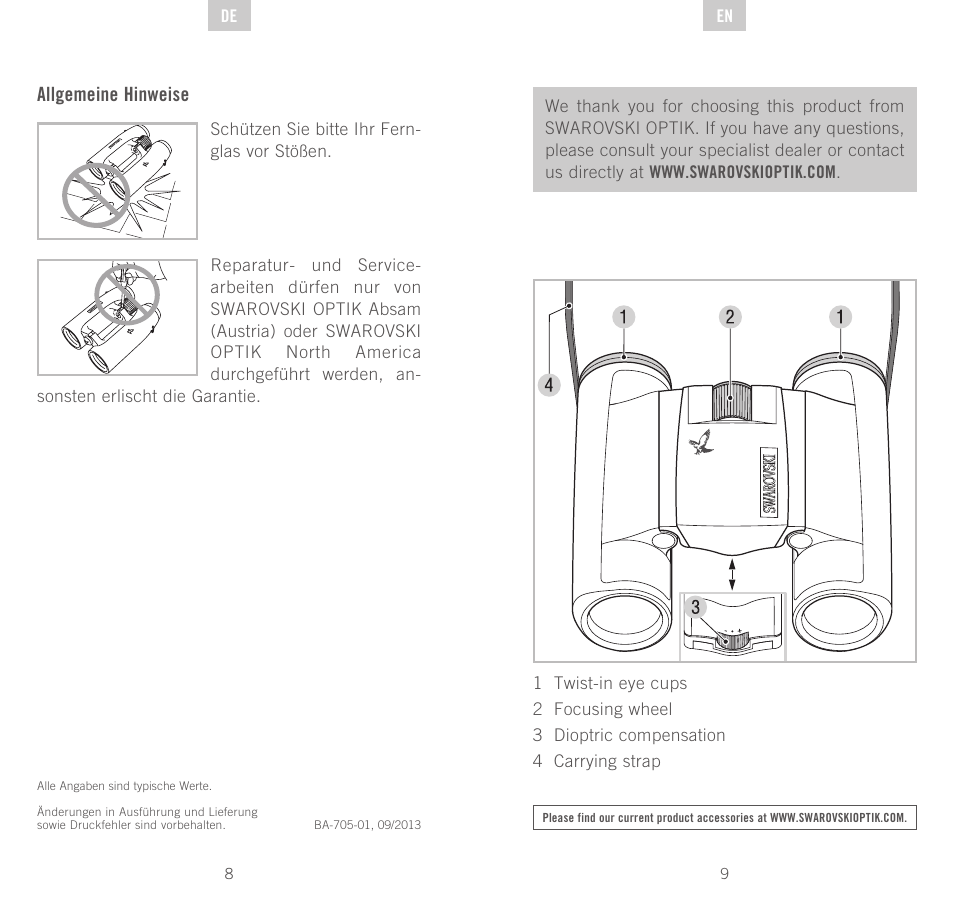 Swarovski Optik CL Pocket User Manual | Page 5 / 41