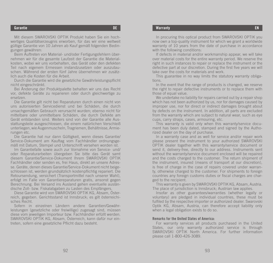 Swarovski Optik EL 50 User Manual | Page 47 / 51