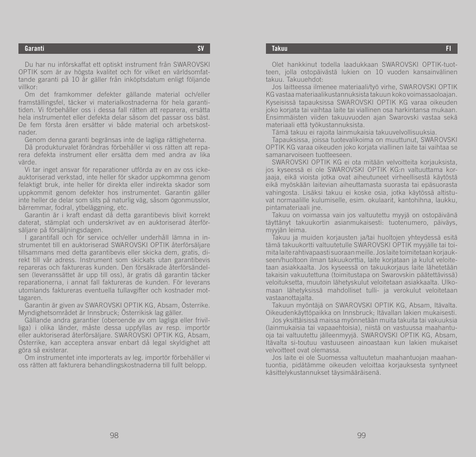 Swarovski Optik EL 50 User Manual | Page 50 / 51