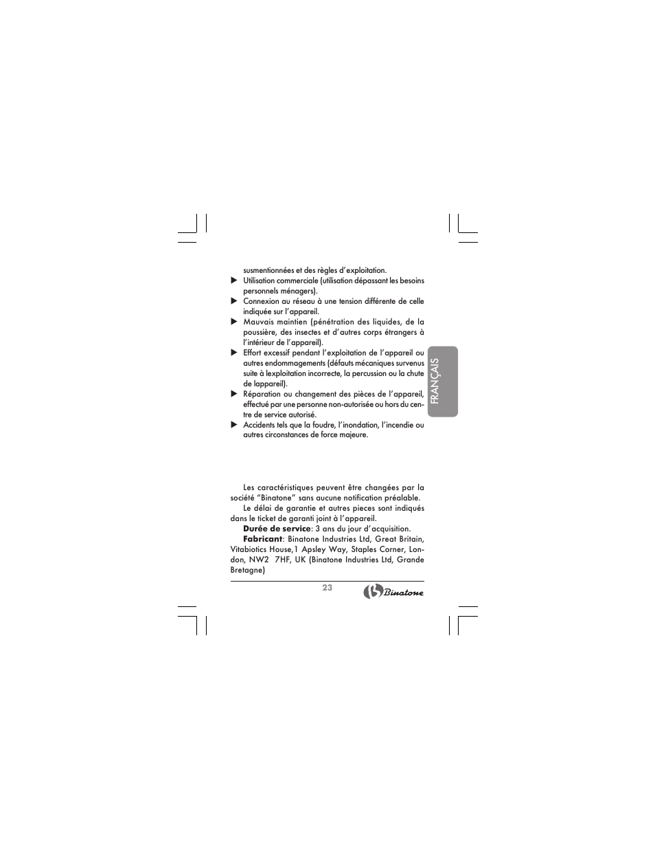 Binatone HR-09 User Manual | Page 23 / 48