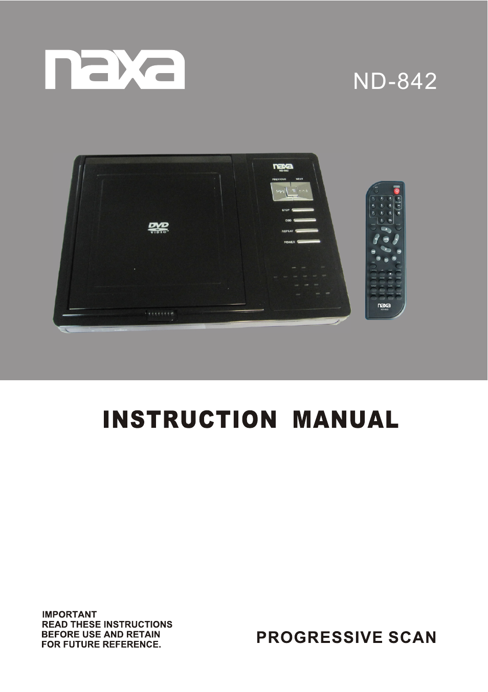 Naxa ND-842 User Manual | 20 pages
