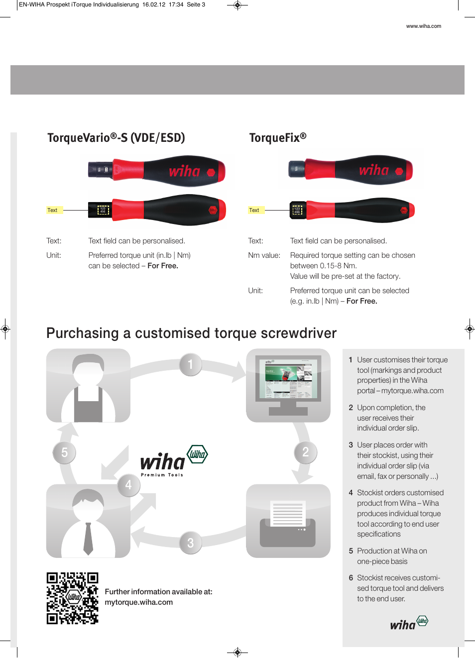 Purchasing a customised torque screwdriver, Torquevario, S (vde/esd) torquefix | Wiha Tools iTorque Individualisation User Manual | Page 3 / 4