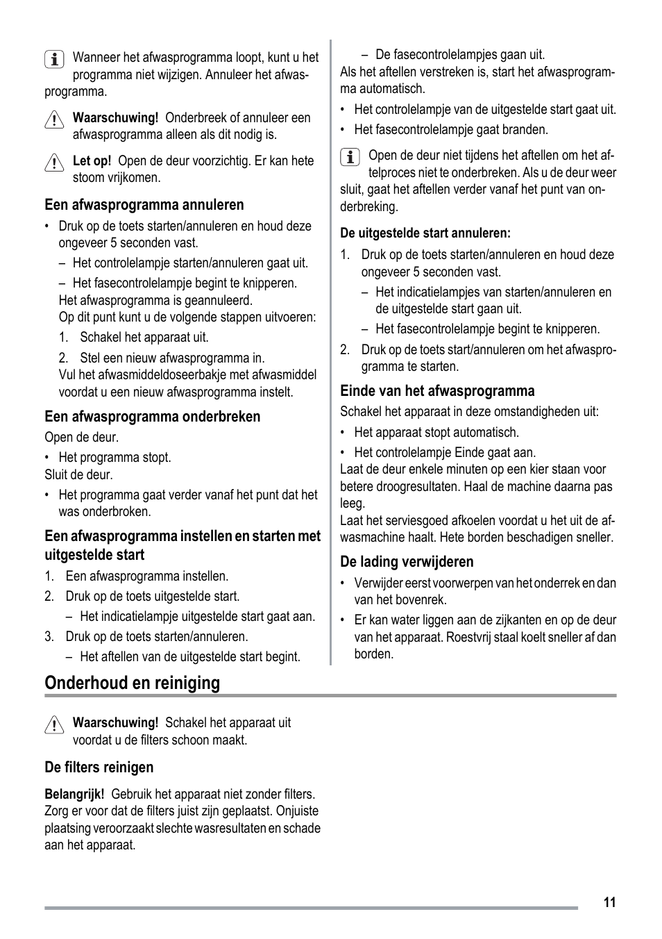 Onderhoud en reiniging | ZANKER ZKI1530 User Manual | Page 11 / 68