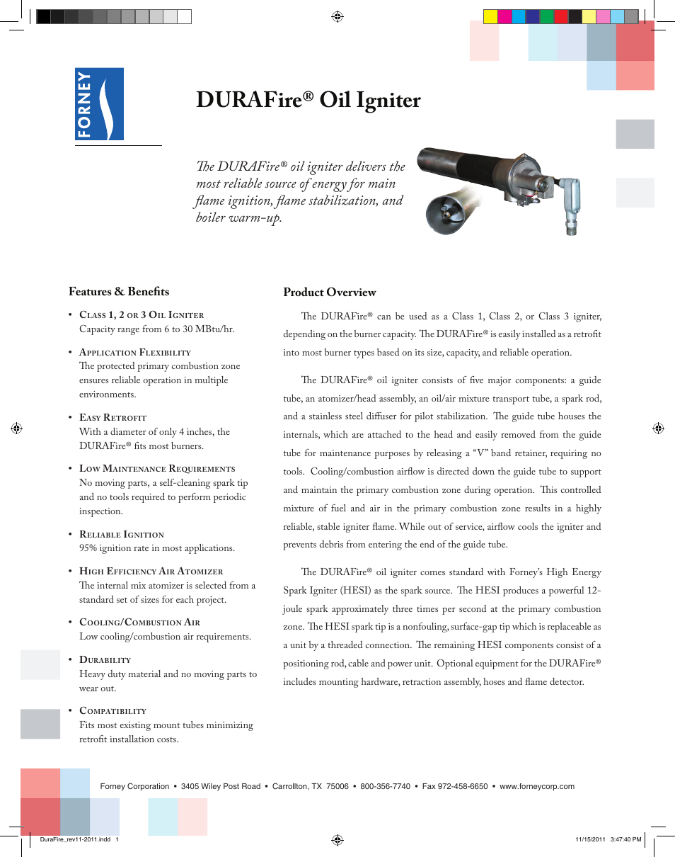 Forney DURAFire User Manual | 2 pages
