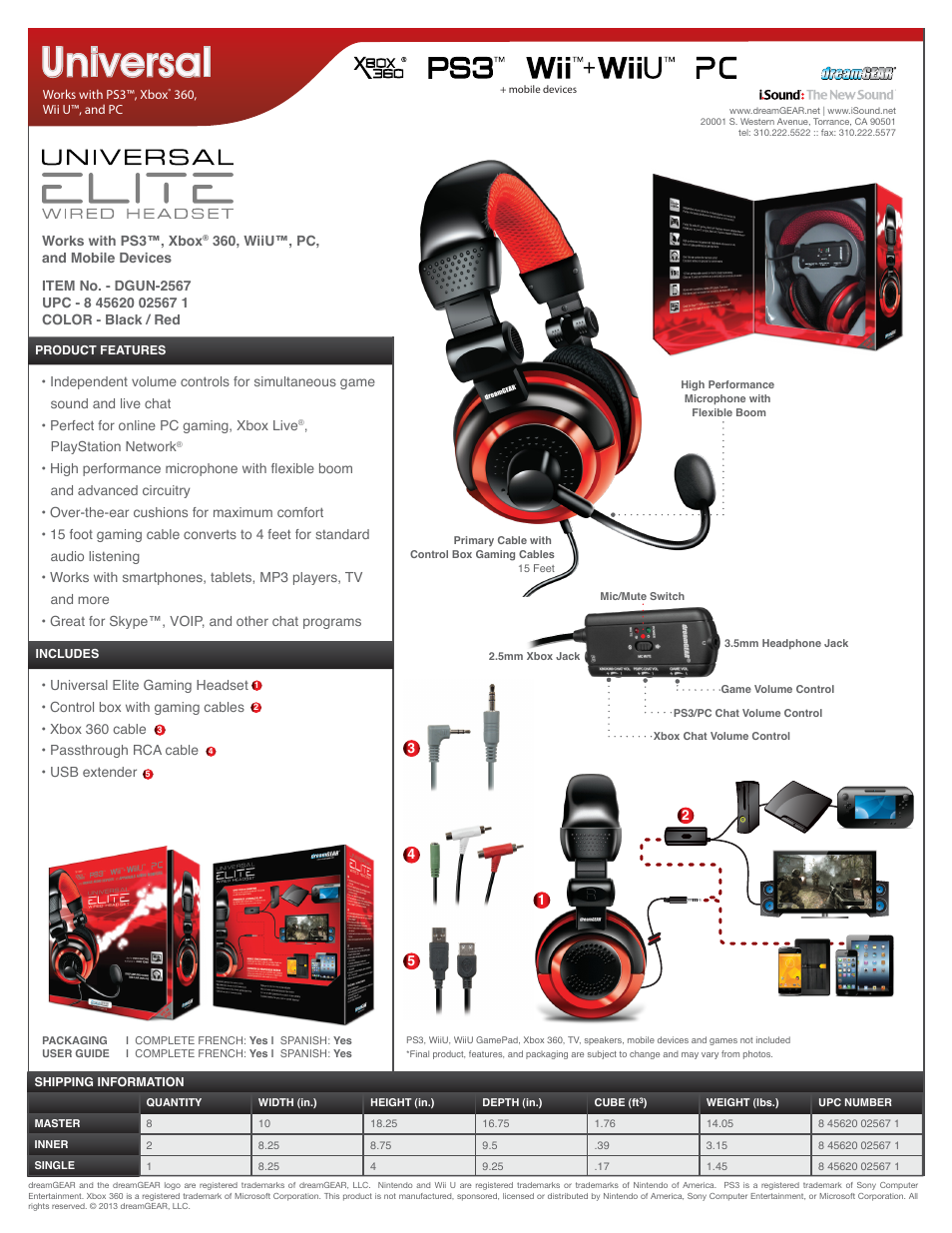 iSound Universal Elite Wired Headset - Sell Sheet User Manual | 1 page