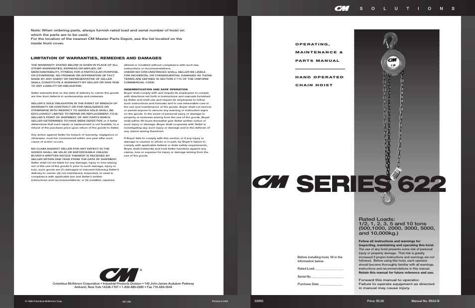 CM-ET Series 622 User Manual | 11 pages