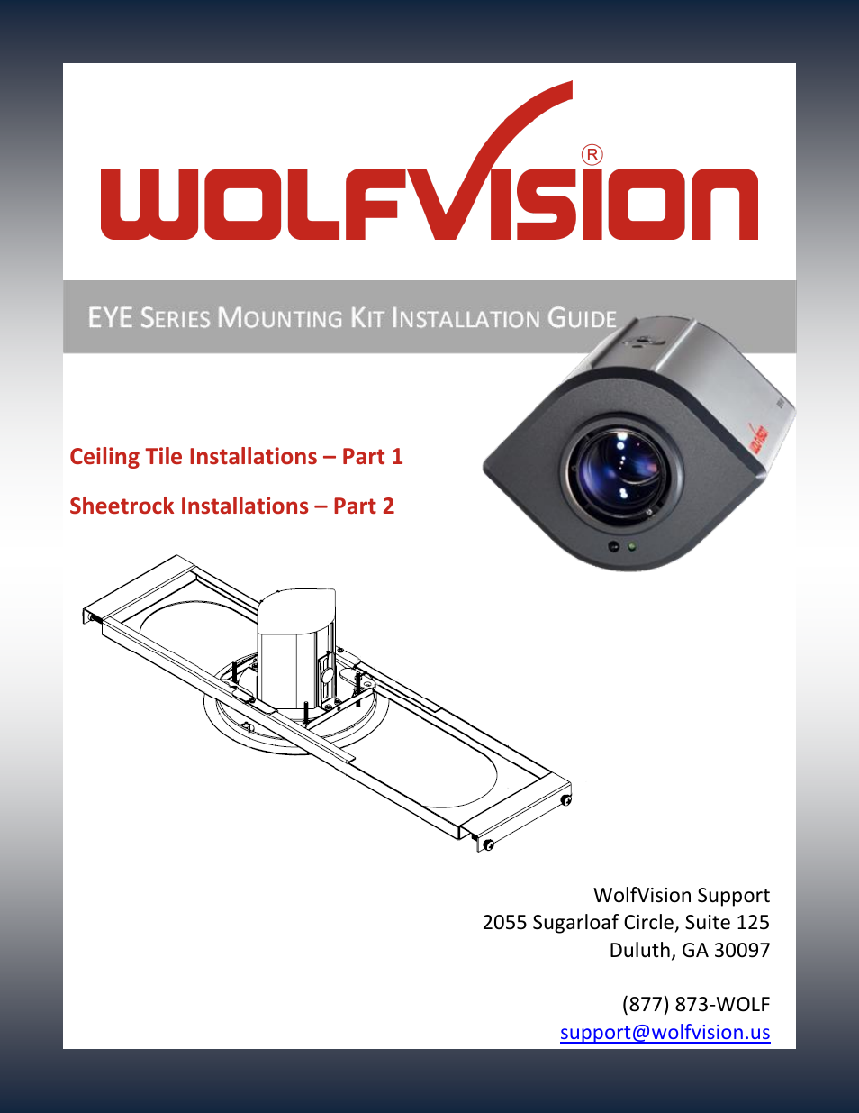 WolfVision EYE Series Mounting Kit User Manual | 16 pages