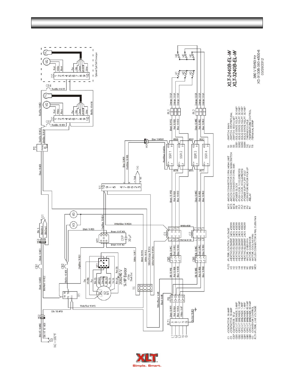 Oven schematic - world | XLT XD-9007A (ELEC Oven Version – B1, AVI Hood Version – B) User Manual | Page 51 / 56