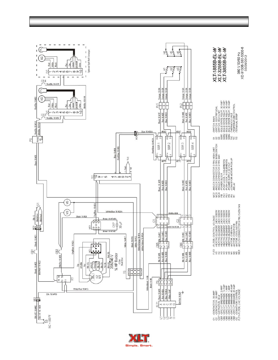 Oven schematic - world | XLT XD-9007A (ELEC Oven Version – B1, AVI Hood Version – B) User Manual | Page 52 / 56