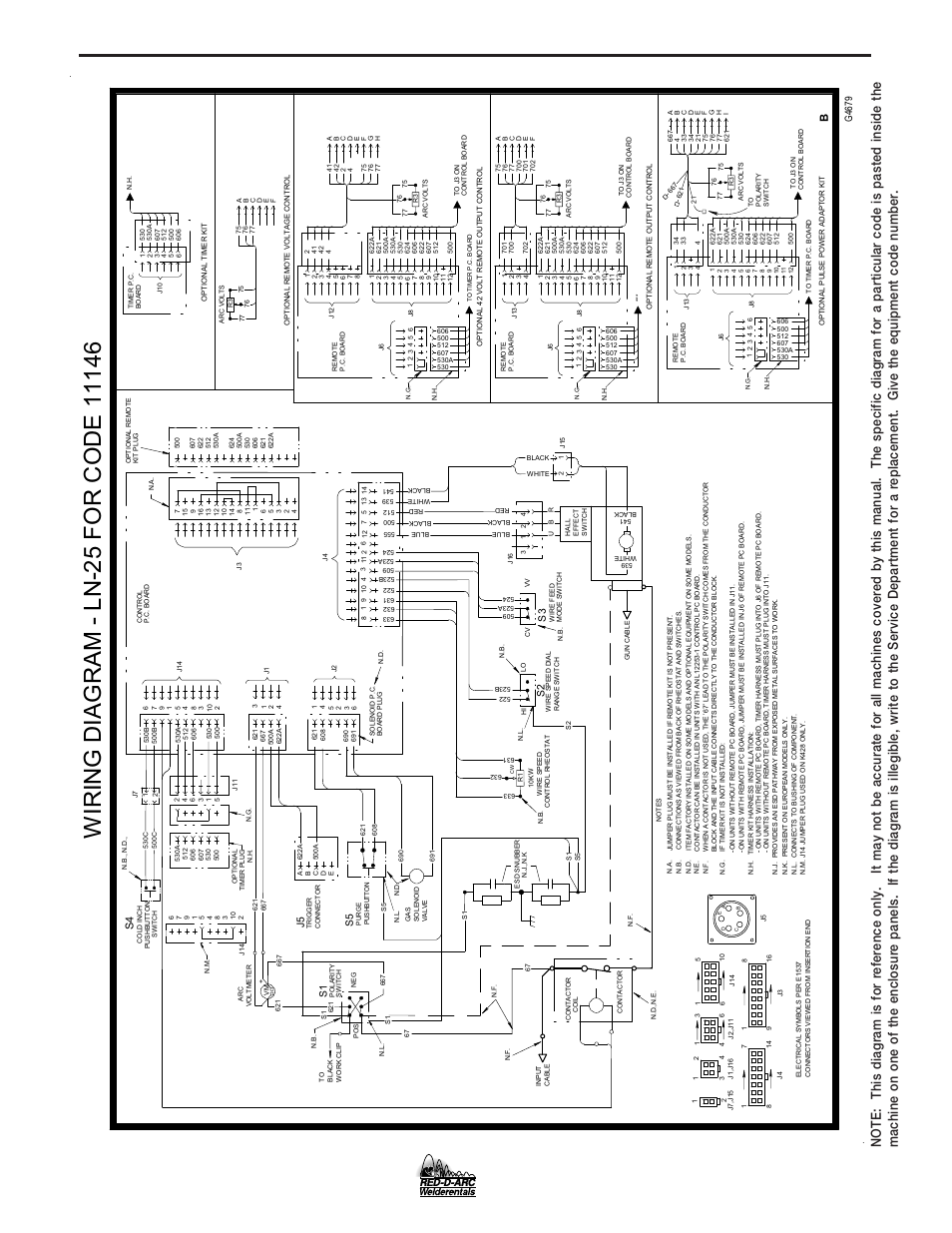 Wiring diagram, Ln-25, S2 s3 s1 | G4 67 9 | Lincoln Electric IM677 RED-D-ARC LN-25 User Manual | Page 30 / 34