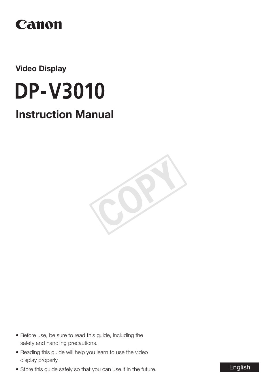 Canon DP-V3010 User Manual | 82 pages