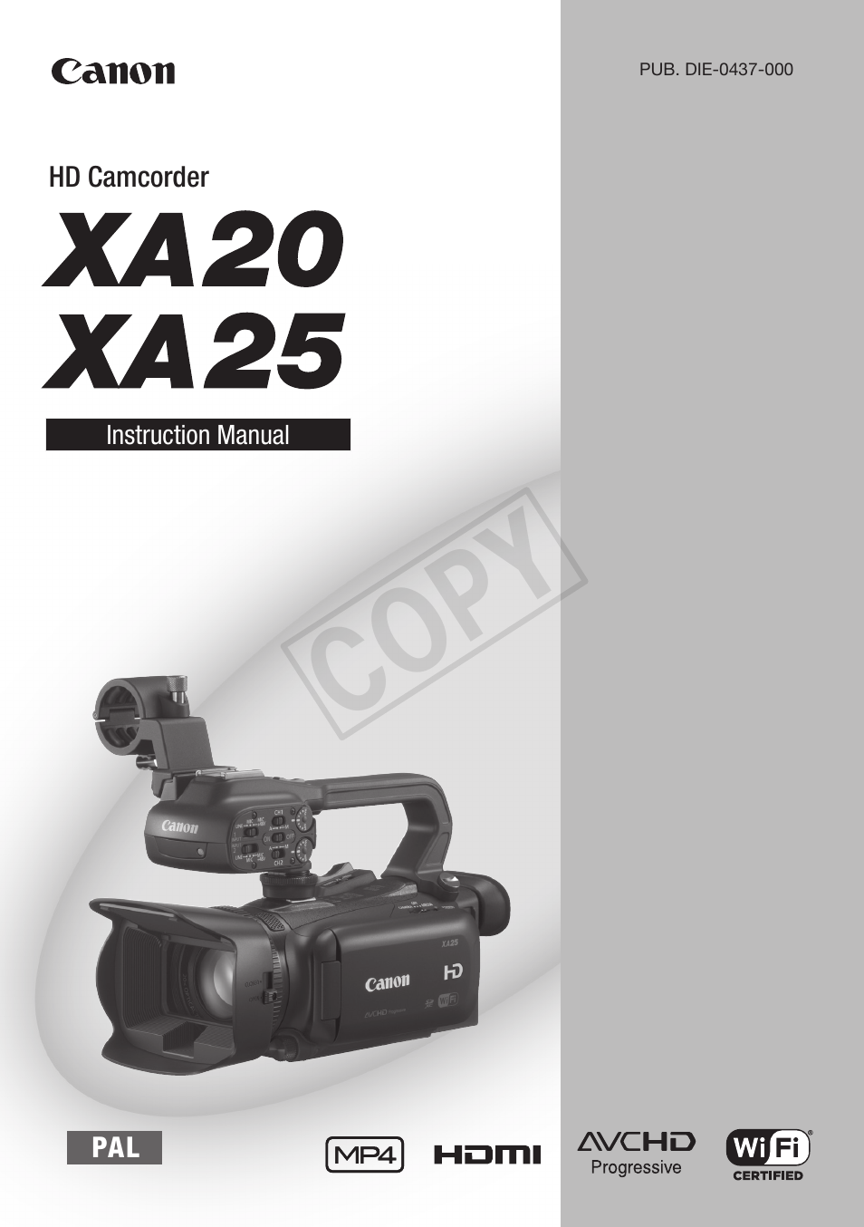 Canon XA20 User Manual | 184 pages