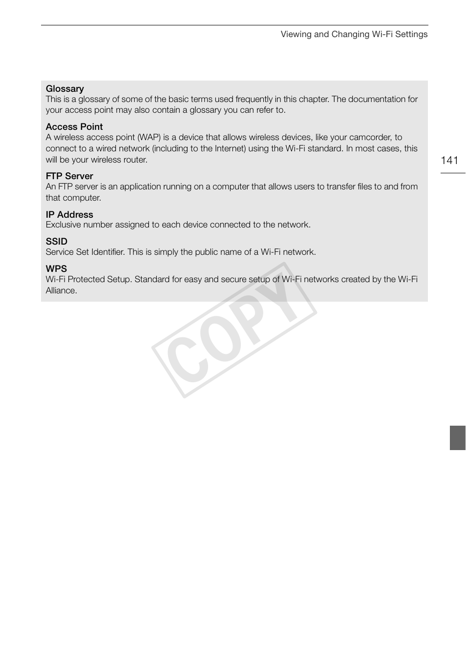 Cop y | Canon XA25 User Manual | Page 141 / 187