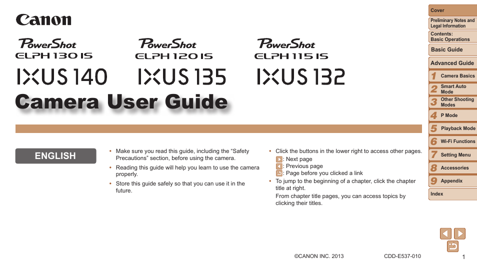 Canon PowerShot ELPH 115 IS User Manual | 151 pages
