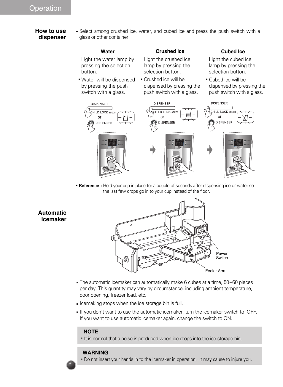 Operation | LG GR-L227YLQA User Manual | Page 11 / 132