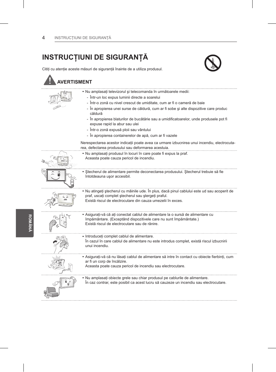 Instrucţiuni de siguranţă | LG 84UB980V User Manual | Page 230 / 332