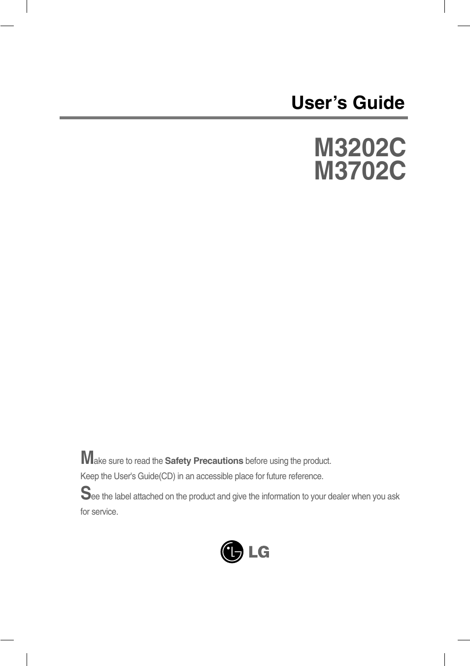 LG M3202C-BA User Manual | 68 pages
