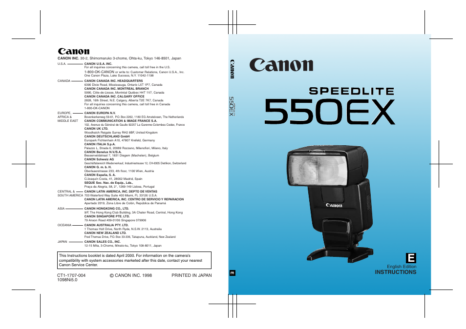 Canon 550 EX User Manual | 128 pages