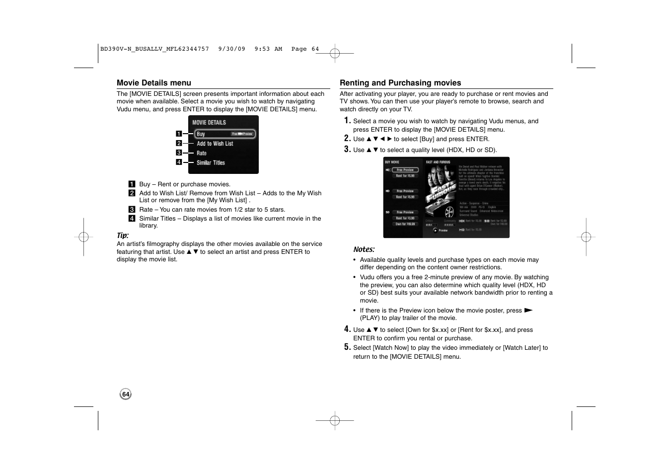 LG BD390 User Manual | Page 64 / 76