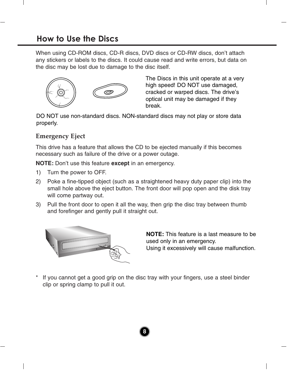 How to use the discs | LG GH22NP21 User Manual | Page 11 / 14