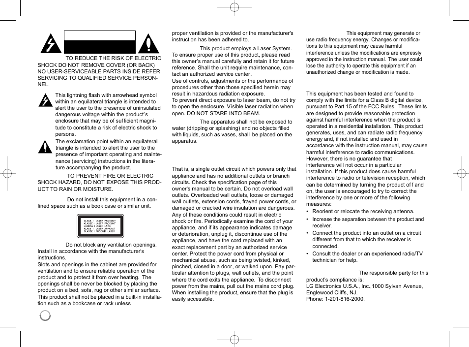 Caution | LG LHB977 User Manual | Page 2 / 65