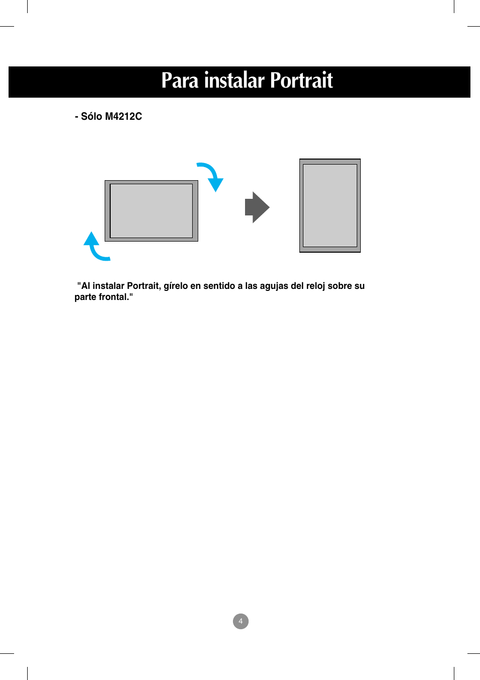 Para instalar portrait | LG M4212C-BA User Manual | Page 5 / 67