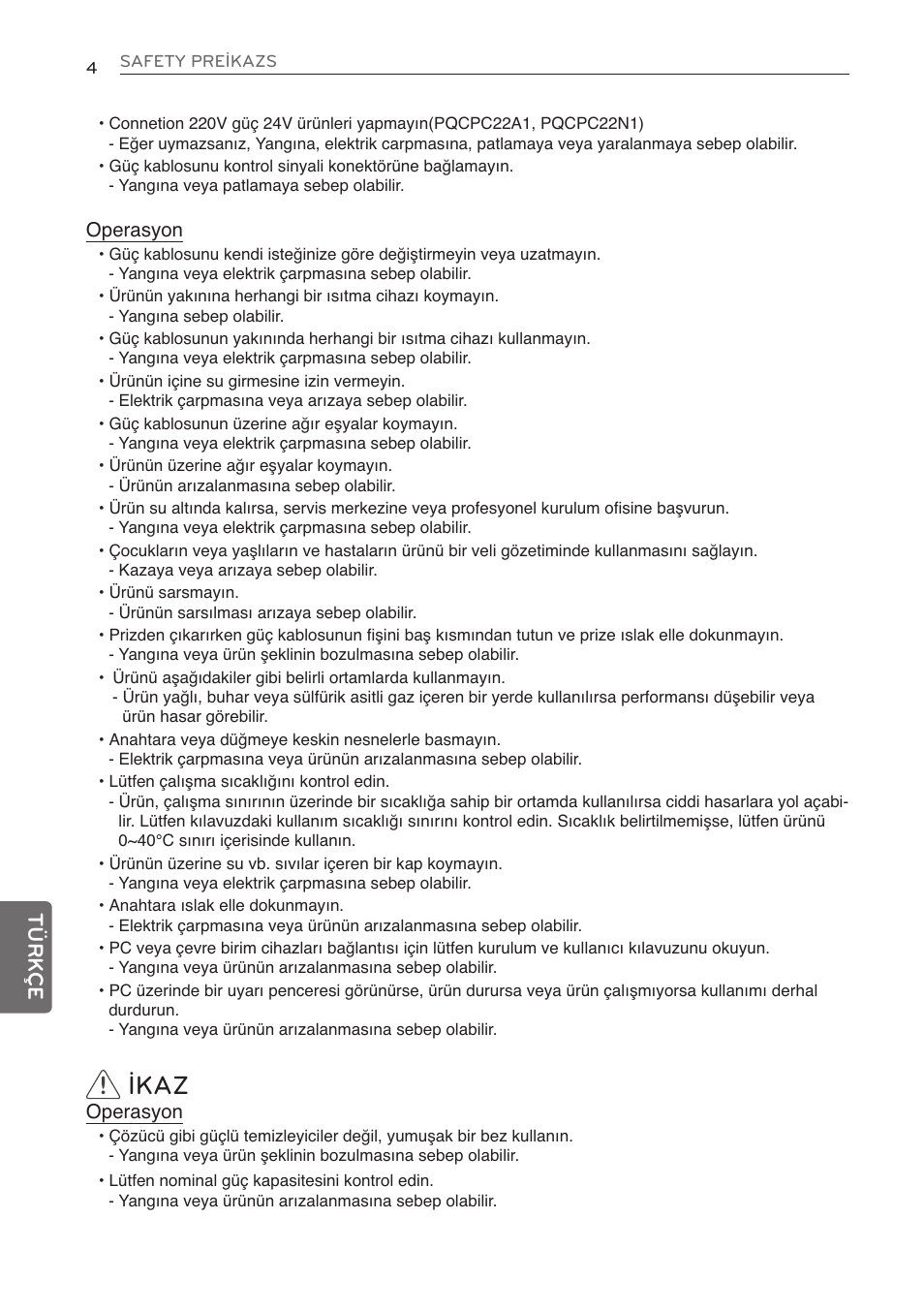 Ikaz, Türk çe | LG PQNFB17C0 User Manual | Page 88 / 109