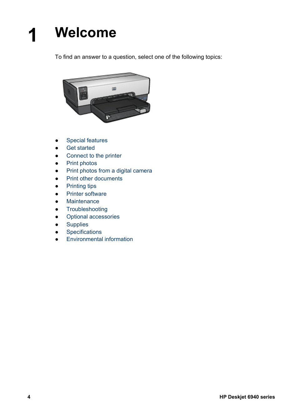 Welcome | HP Deskjet 6940 User Manual | Page 6 / 150