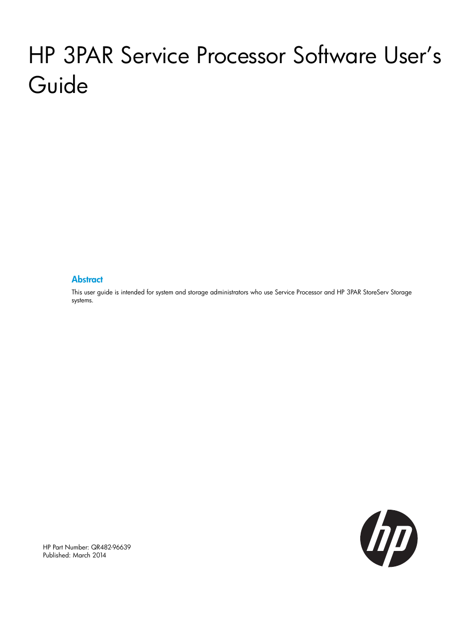 HP 3PAR Service Processors User Manual | 51 pages