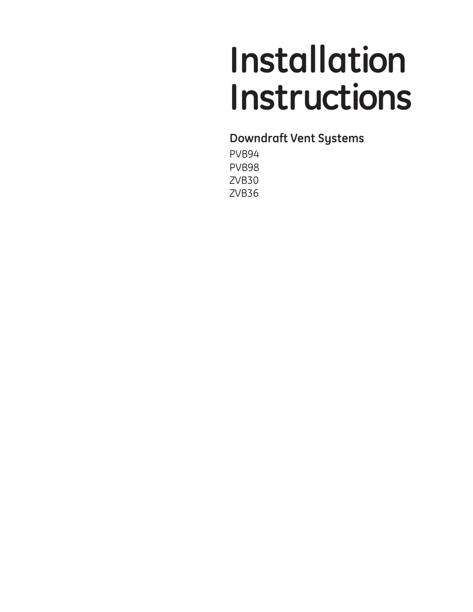 GE PVB94STSS User Manual | 16 pages