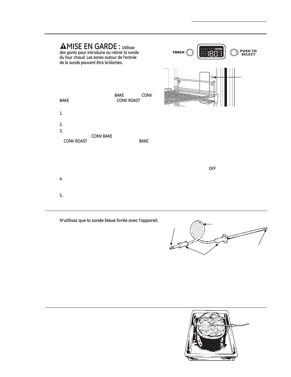 Utiliser la sonde, Insertion adequate de la sonde | GE ZDP486NDPSS User Manual | Page 67 / 128