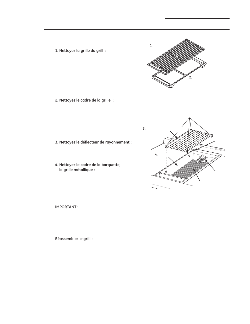 Grille de grill, cadre et déflecteur, Entretien et nettoyage | GE ZDP486NDPSS User Manual | Page 80 / 128