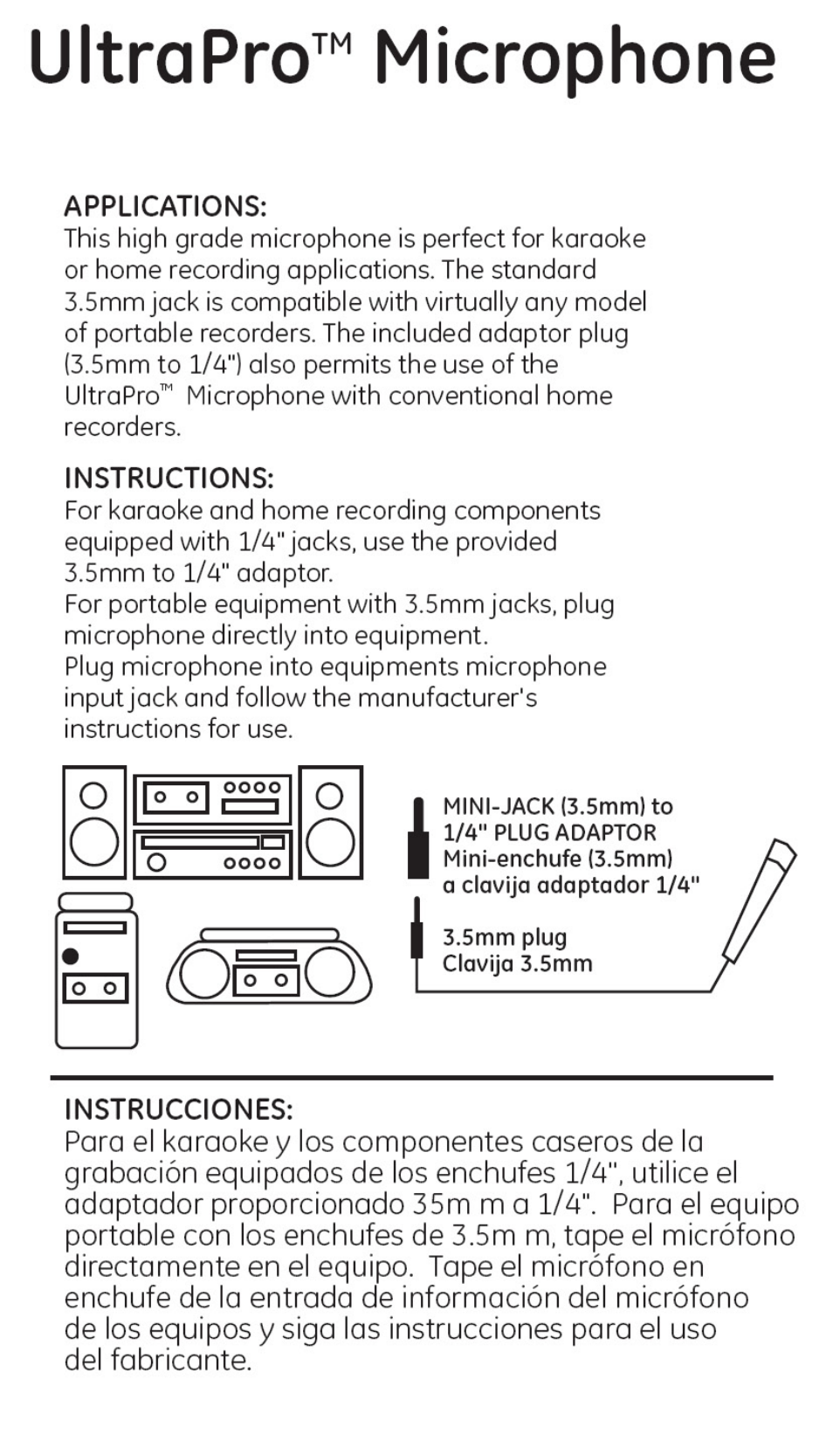 GE 22616 GE UltraPro Microphone User Manual | 1 page