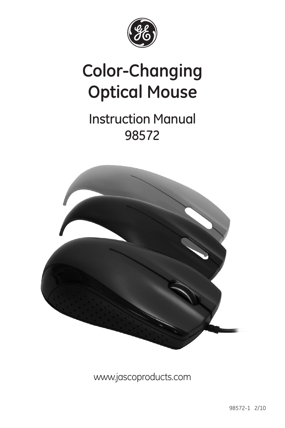 GE 98572 GE Color-Changing Optical Mouse User Manual | 7 pages