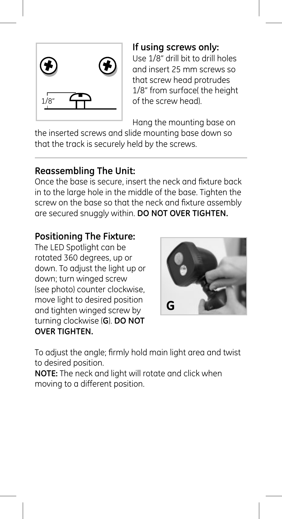 GE 17453 Wireless Motion Sensing LED Spotlight User Manual | Page 4 / 6