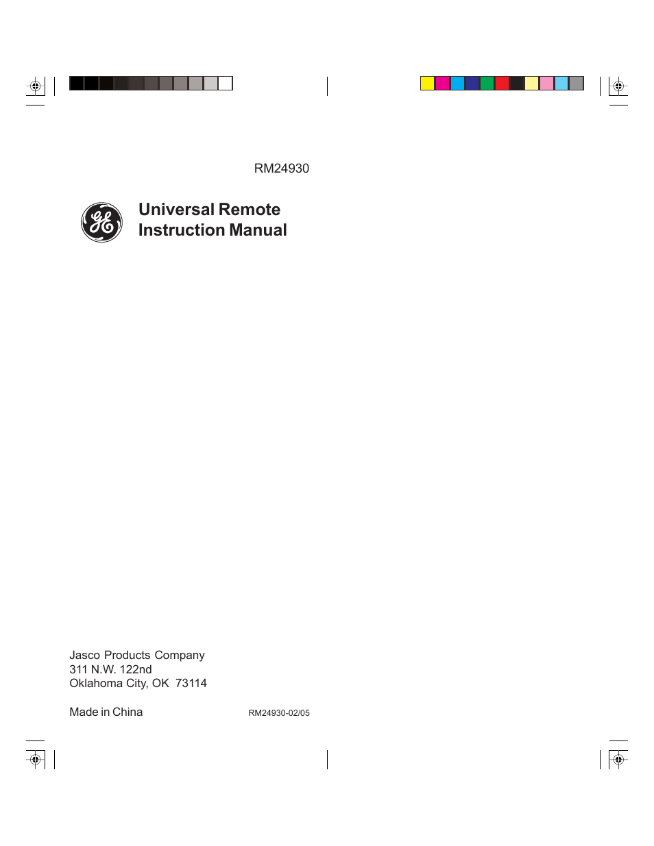 Universal remote instruction manual | GE 24930 GE Universal Remote User Manual | Page 9 / 9