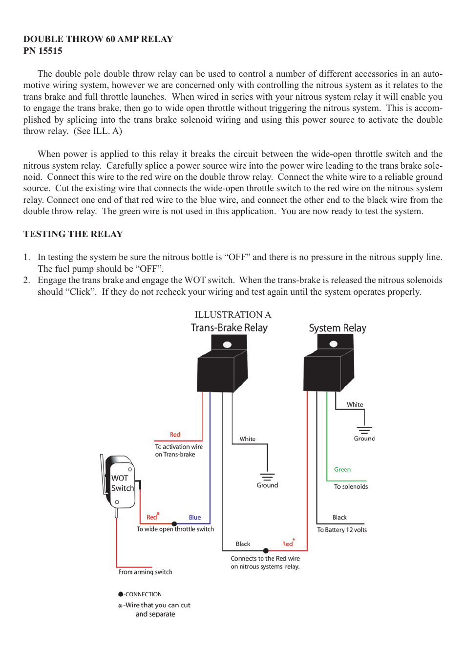Nitrous Express DOUBLE THROW 60 AMP RELAY (15515
) User Manual | 1 page