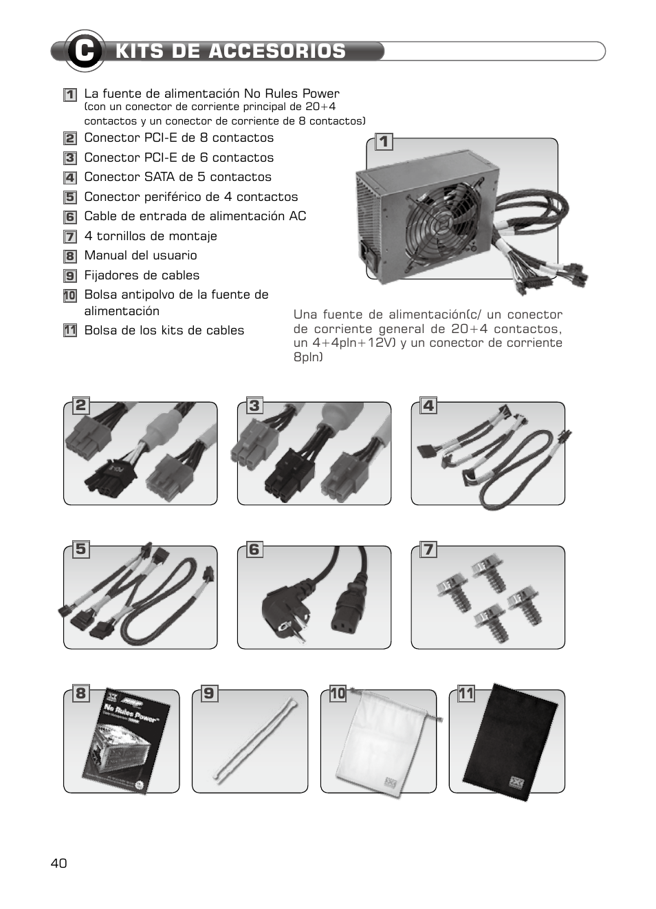 Kits de accesorios | XIGMATEK NRP-HC1001 User Manual | Page 41 / 62