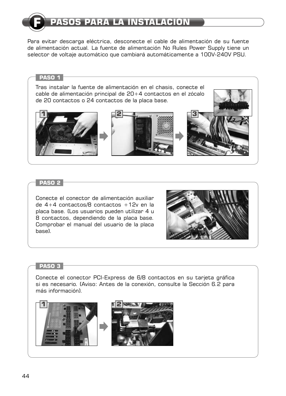Pasos para la instalación | XIGMATEK NRP-HC1001 User Manual | Page 45 / 62
