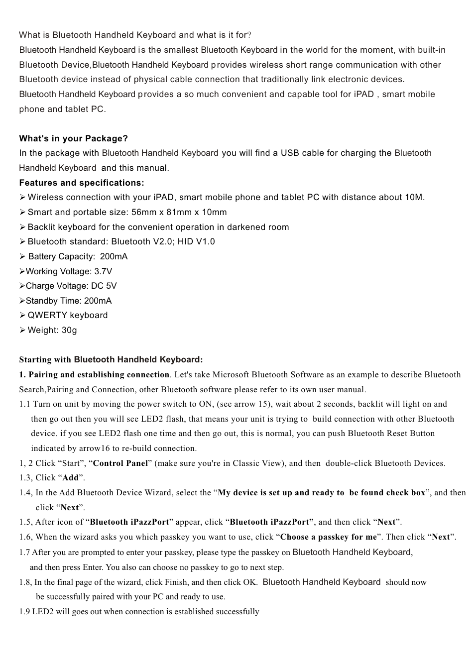 iPazzPort KP-810-06BTT User Manual | Page 4 / 9