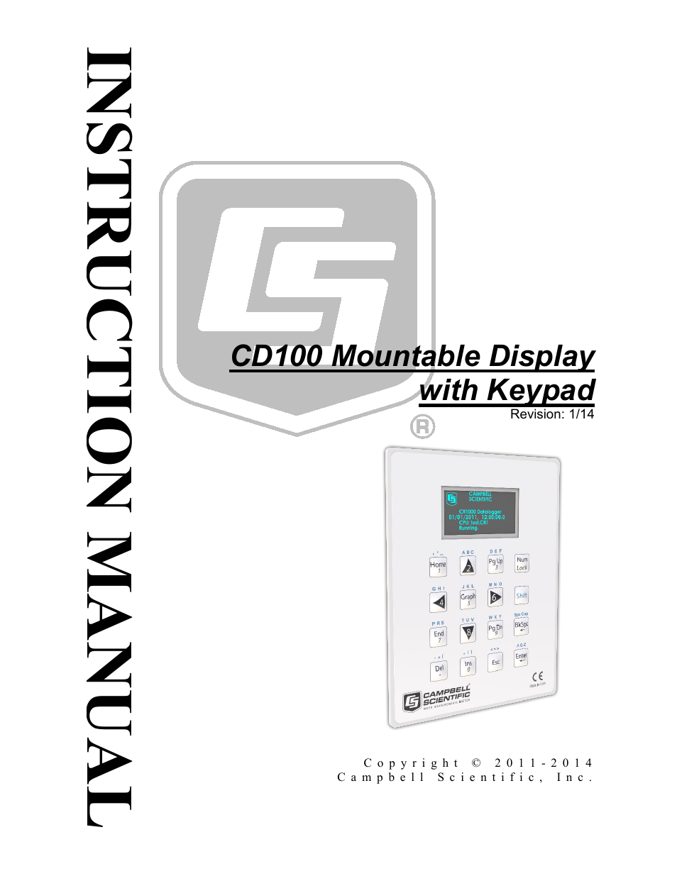 Campbell Scientific CD100 Mountable Display with Keypad User Manual | 16 pages