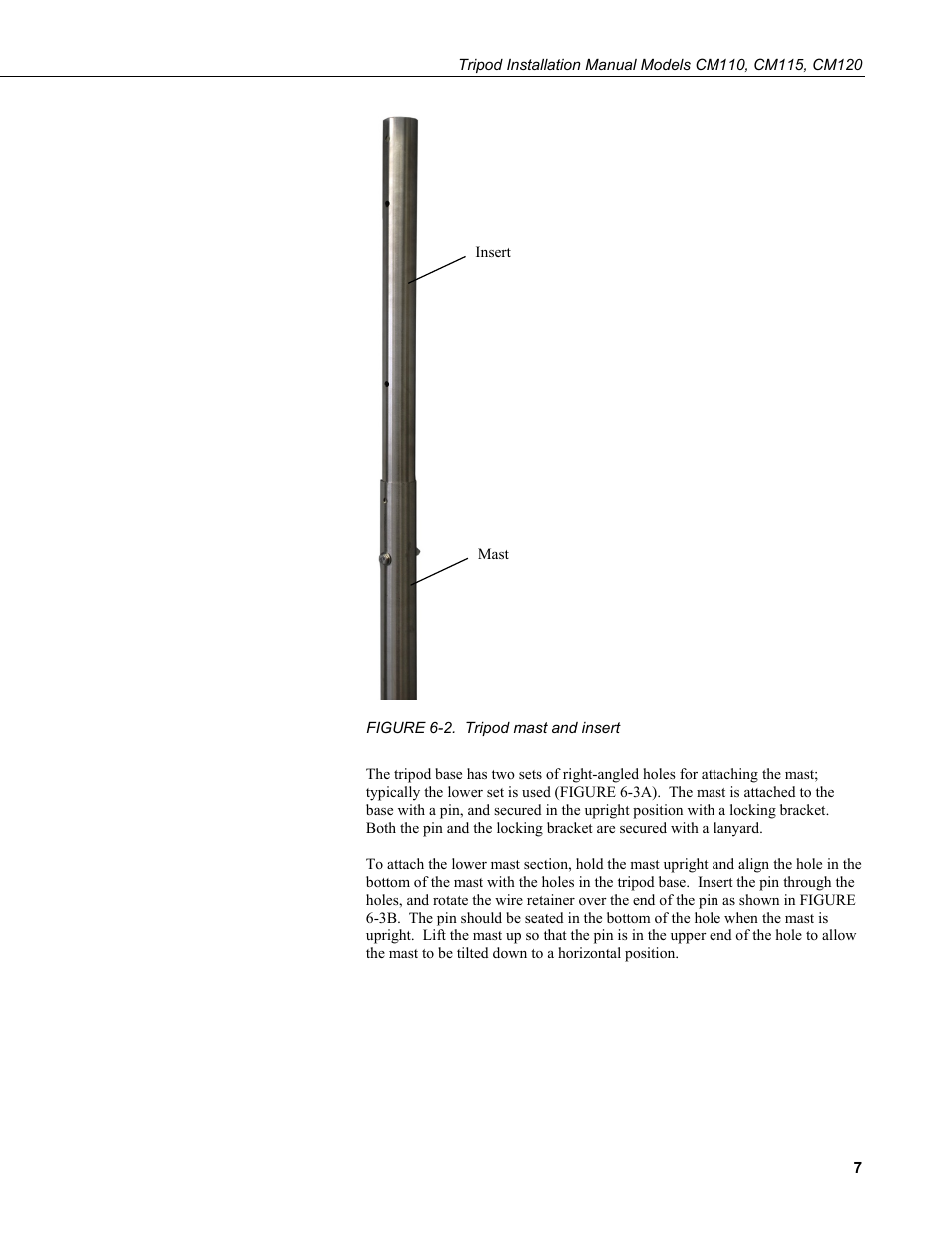 2. tripod mast and insert | Campbell Scientific CM110, CM115, CM120 Tripod Installation User Manual | Page 15 / 40
