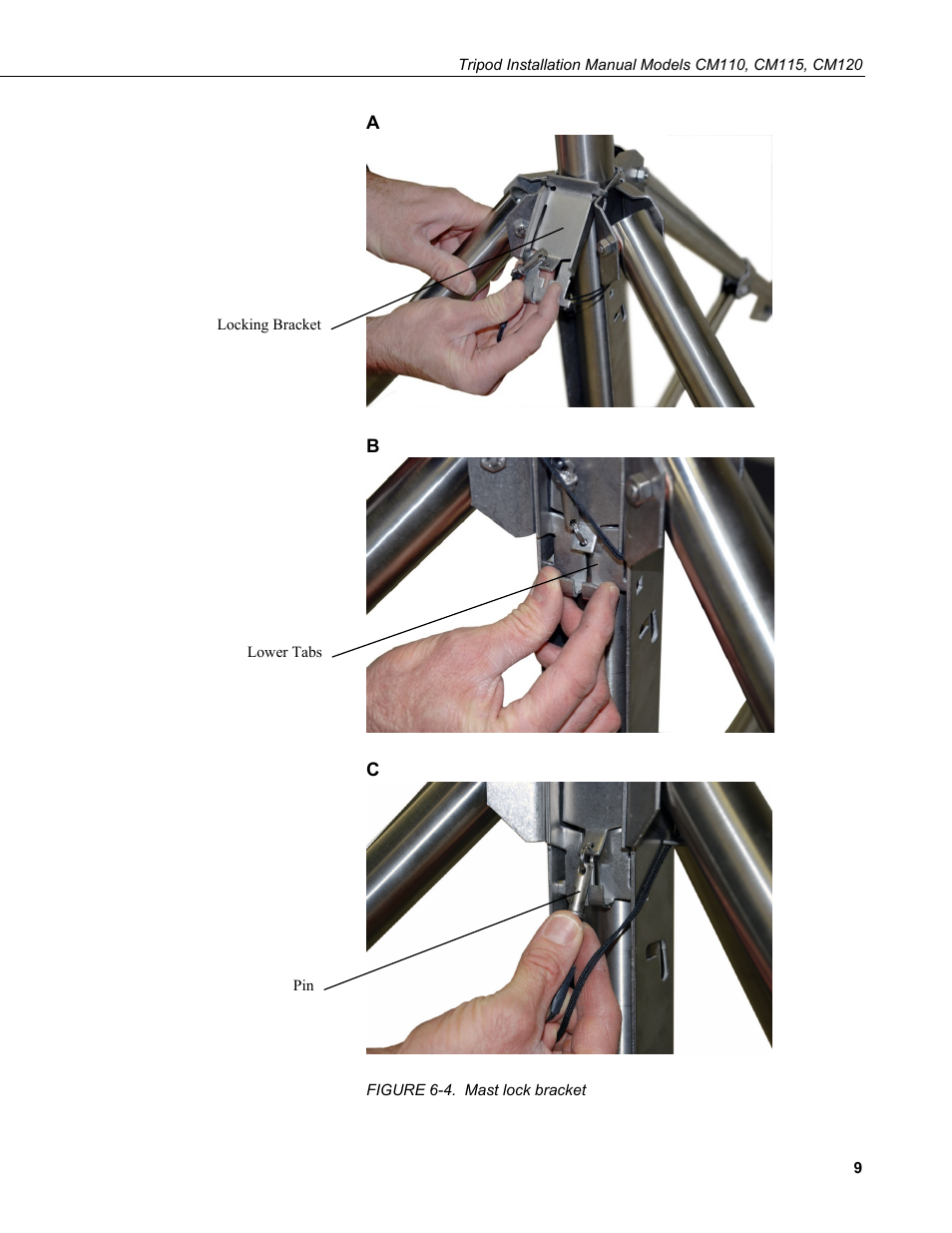 4. mast lock bracket | Campbell Scientific CM110, CM115, CM120 Tripod Installation User Manual | Page 17 / 40